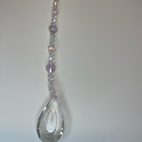 Pink crystal handmade beaded sun catcher - Picture 3 of 7